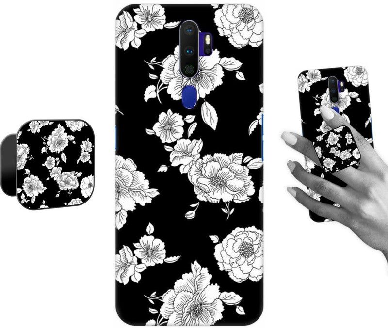 COBIERTAS Back Cover for Oppo A5 2020  (Black, Grey, Cases with Holder, Pack of: 2)