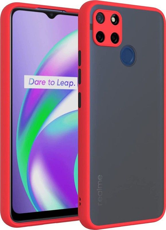 MOBIRUSH Back Cover for Realme Narzo 30A  (Red, Camera Bump Protector, Pack of: 1)