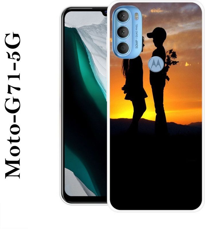 BAGRA Back Cover for Motorola Moto G71 5G  (Black, Orange, Silicon)