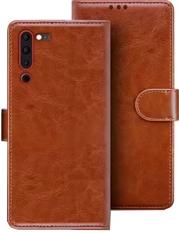 HANIRY Flip Cover for Lenovo Z6 Pro flip cover | L78051 flip cover | Brown  (Brown, Magnetic Case)