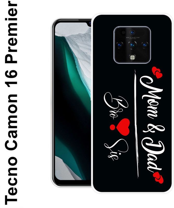 redfly Back Cover for Tecno Camon 16 Premier  (Black, White, Grip Case, Silicon)