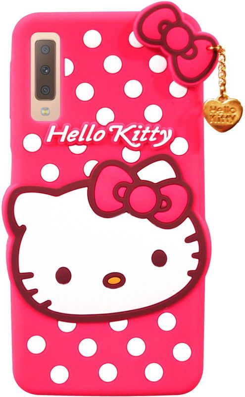 Coverage Back Cover for Kitty Case Samsung Galaxy A7 (2018)  (Pink, Flexible, Pack of: 1)