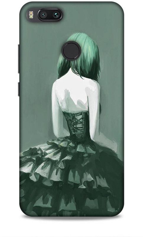 Keviv Back Cover for Mi A1  (Green, White, 3D Case, Pack of: 1)