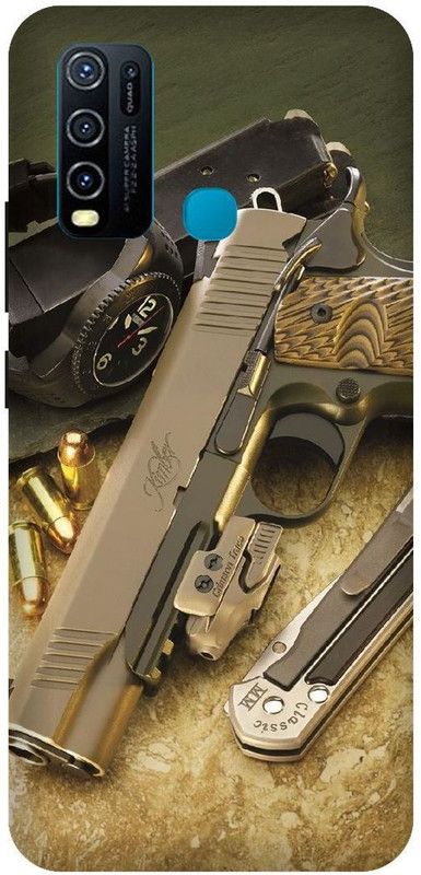 SSMORYA Back Cover for Vivo Y50 ,Gun Pistol Multicolour Printed  (Multicolor, Shock Proof, Pack of: 1)