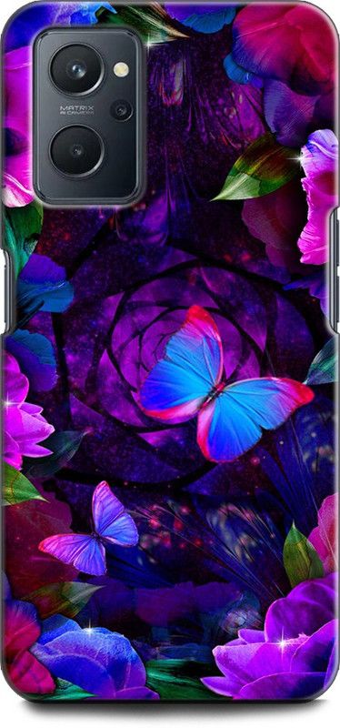 KEYCENT Back Cover for OPPO K10, CPH2373 BUTTERFLY, FLOWERS, ABSTRACT, TEXTURE, COLORFULL  (Multicolor, Shock Proof, Pack of: 1)