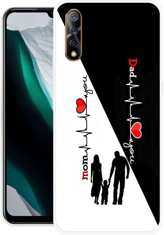 Krtagy Back Cover for Vivo S1  (Black, White, Dual Protection, Silicon)