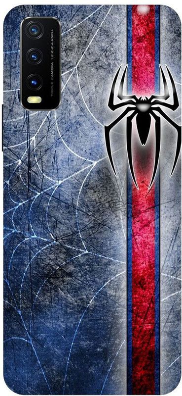 Bluvver Back Cover for Vivo Y12s, V2033, Printed Spiderman Logo Back Cover  (Multicolor, Hard Case, Pack of: 1)