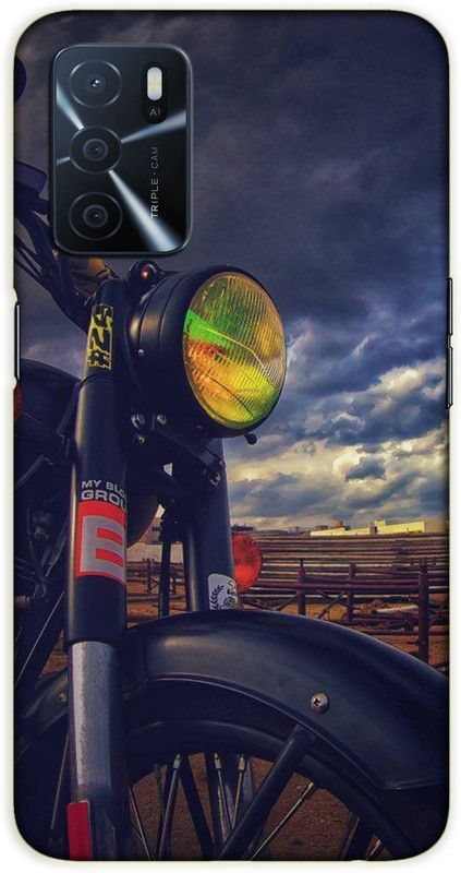 iprinto Back Cover for Oppo A53s 5G, Oppo A16 Royal Enfield Automobile Back Cover  (Blue, Hard Case, Pack of: 1)