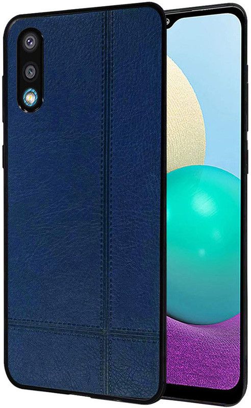 Flipkart SmartBuy Back Cover for Samsung Galaxy M02 Leather Finish Soft TPU Case  (Blue, Flexible, Pack of: 1)