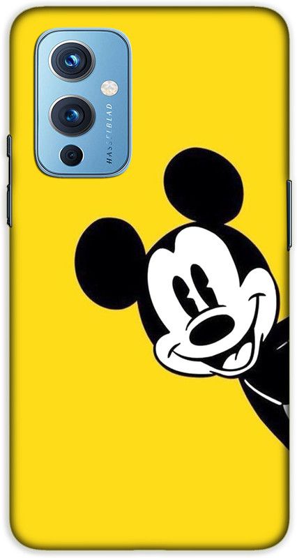 iprinto Back Cover for OnePlus 9 mickey mouse Back Cover  (Yellow, Hard Case, Pack of: 1)