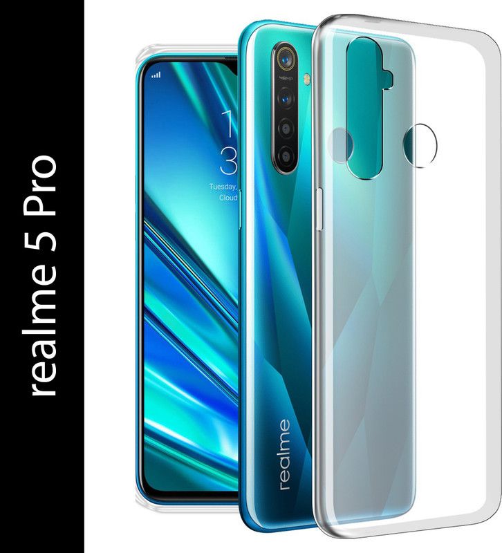 Fashionury Back Cover for Realme 5 Pro  (Transparent, Grip Case, Silicon, Pack of: 1)