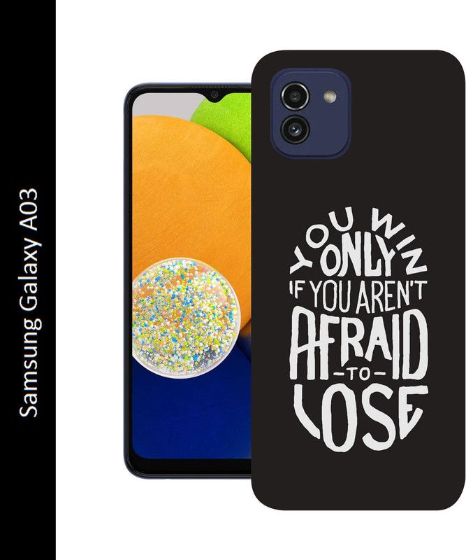 Anami Back Cover for Samsung Galaxy A03  (Black, White, Grip Case, Silicon, Pack of: 1)