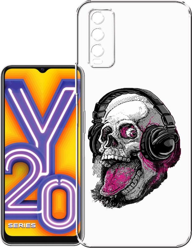HANIRY Back Cover for Vivo Y20i  (Transparent, Grey, Flexible, Silicon, Pack of: 1)