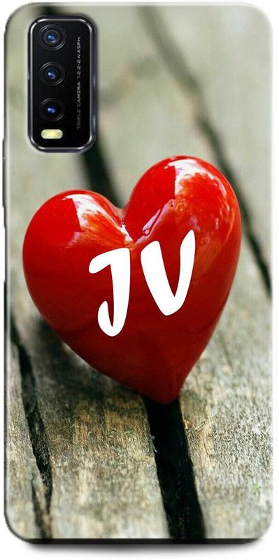INDICRAFT Back Cover for Vivo Y12G, V2068 J V, J LOVES V, NAME, LETTER, ALPHABET, JV LOVE, HART, BLUE  (Multicolor, Dual Protection, Pack of: 1)