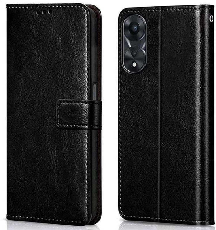COVERBLACK Flip Cover for Oppo A78 5G  (Black, Dual Protection, Pack of: 1)