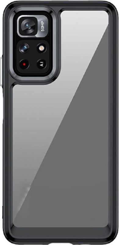 WellWell Back Cover for Redmi Note 11T 5G, Mi Redmi Note 11T 5G, Poco M4 Pro 5G ( Black Transparent )  (Transparent, Flexible, Pack of: 1)