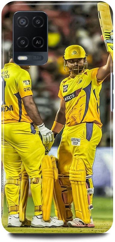 FRONK Back Cover for OPPO A54, CPH2239, MS, DHONI, MAHENDRA, SINGH, DHONI, SURESH, RAINA  (Yellow, Hard Case, Pack of: 1)
