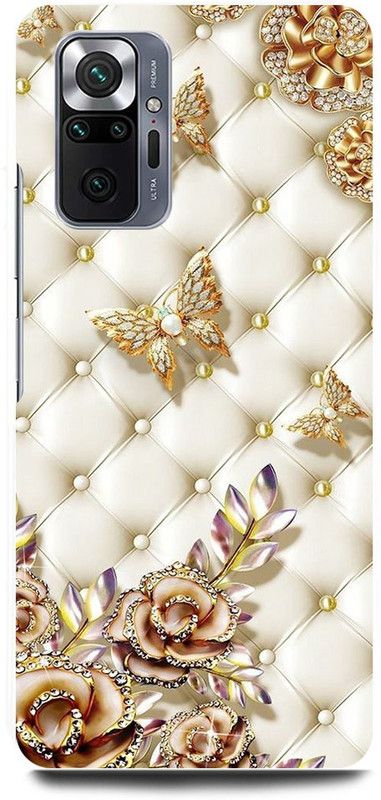 FRONK Back Cover for REDMI Note 10 Pro, MATTRESS, BUTTERFLY, GOLDEN, BUTTERFLY  (Gold, Hard Case, Pack of: 1)