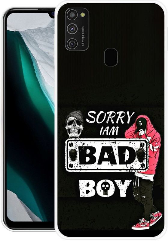 BLUEBUG Back Cover for Samsung Galaxy M30s  (Black, White, Grip Case, Silicon, Pack of: 1)