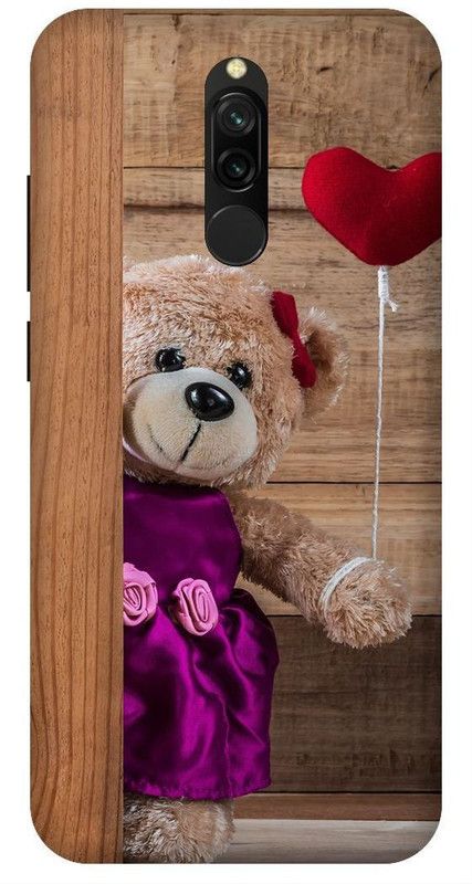 SSMORYA Back Cover for Mi Redmi 8 Taddy bear Printed Back Cover  (Multicolor, Hard Case, Pack of: 1)