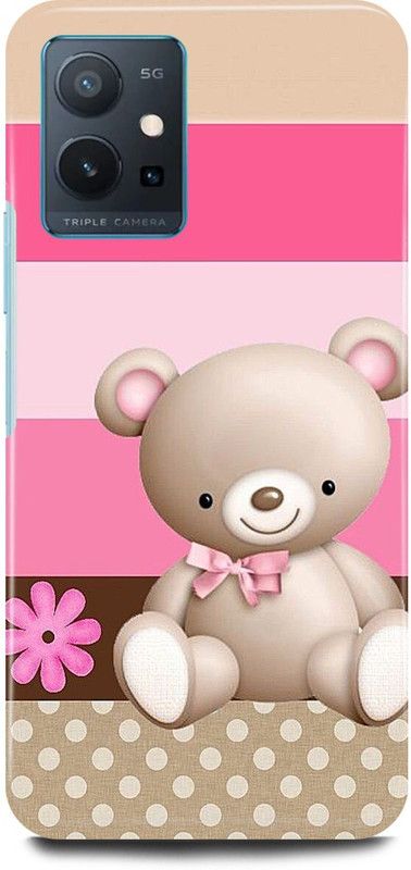 play fast Back Cover for Vivo y75 5G, V2142 TEDDY, BEAR, DOLL, ART, CARTOON  (Multicolor, Hard Case, Pack of: 1)