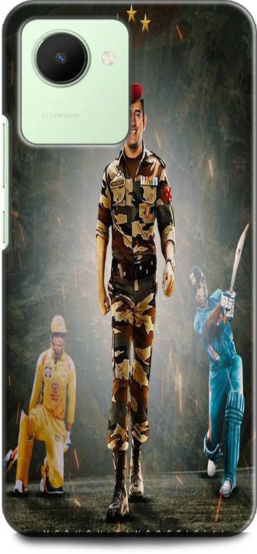 WallCraft Back Cover for Realme C30s, RMX3690 MAHENDRA SINGH DHONI, ARMY, CRICKET, SPORTS  (Multicolor, Dual Protection, Pack of: 1)