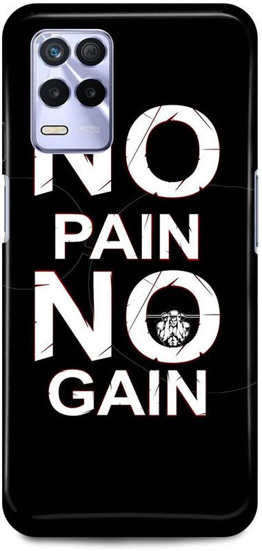 JUGGA Back Cover for Realme Narzo 30 5G, NO, PAIN, NO, GAIN, GYM, WORKOUT  (Black, Hard Case)