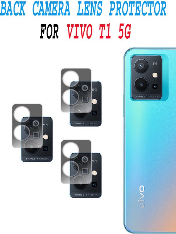 ejzatex Back Camera Lens Glass Protector for VIVO T1 5G  (Pack of: 3)