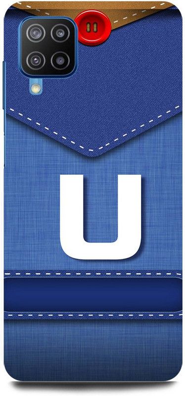 FUGGA Back Cover for SAMSUNG Galaxy F62, U, LETTER, ALPHABET, BLUE, JEANS, PATTERN, U, NAME  (Multicolor, Hard Case, Pack of: 1)