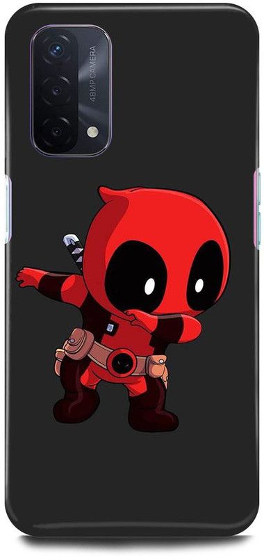 FIKORA Back Cover for Oppo A74 5G, DEADPOOL, FUNNY, MARVEL, SUPER, HERO  (Red, Hard Case, Pack of: 1)