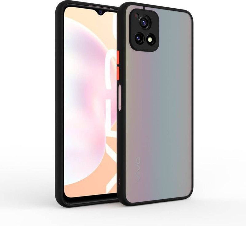 AOnes Back Cover for Vivo Y72 5G  (Black, Cases with Holder, Pack of: 1)