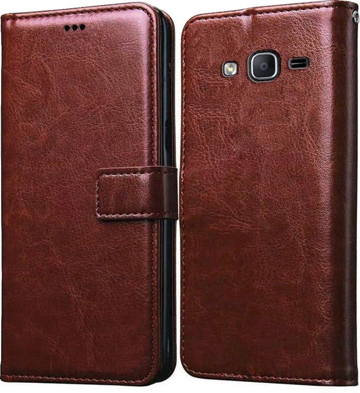 Flipkart SmartBuy Flip Cover for Samsung Galaxy On5 Leather Flip Case  (Brown, Pack of: 1)