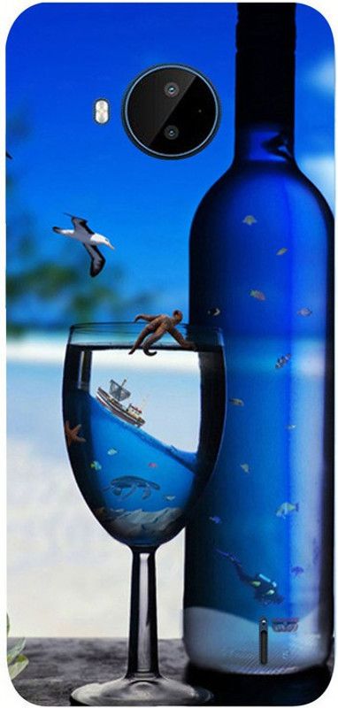 Skyhawk Back Cover for Nokia C20 Plus Blue Champagne  (Multicolor, Waterproof, Silicon, Pack of: 1)
