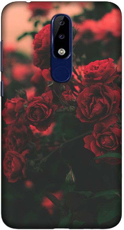 CROKIAN Back Cover for Nokia 6.1 Plus Flower red Back Cover  (Multicolor, Hard Case, Pack of: 1)