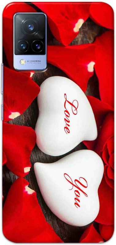 NDCOM Back Cover for Vivo V21 5G Love You Red Rose Printed  (Multicolor, Hard Case, Pack of: 1)