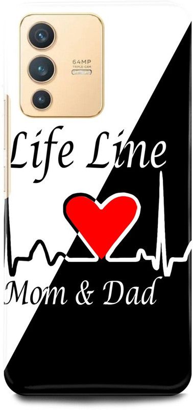 FIKORA Back Cover for Vivo V23 5G , V2130, MOM, DAD, MOTHER, FATHER, LOVE  (White, Hard Case, Pack of: 1)