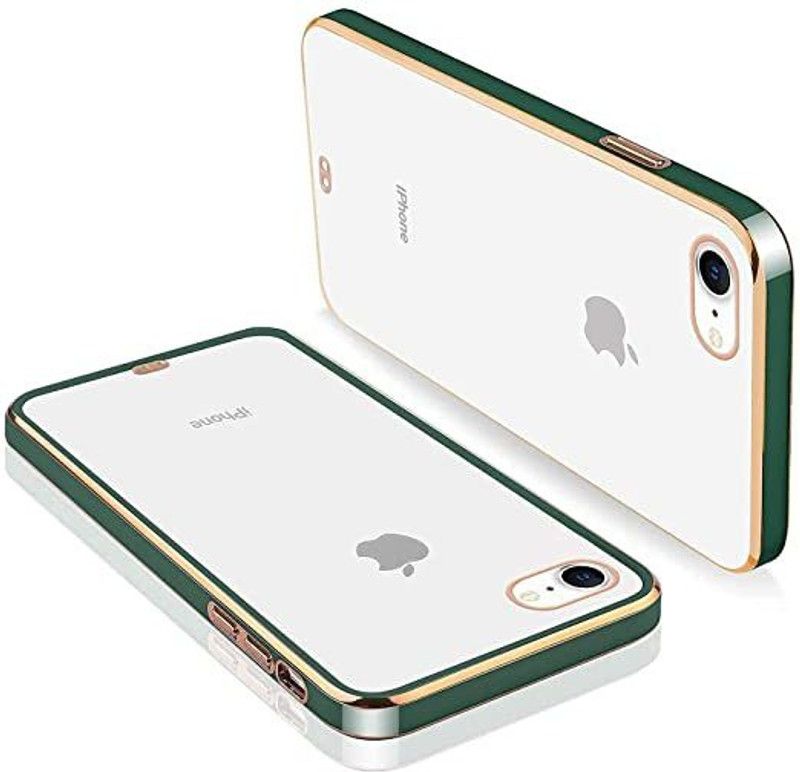 Yebhi Online Back Cover for Apple iphone 6 Plus 6s Plus |Electroplated Silicon Golden Plating Crystal Clear Case|  (Green, Grip Case, Pack of: 1)