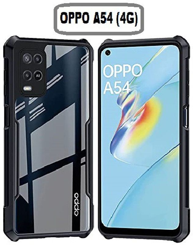 xykos Back Cover for Oppo A54  (Black, Transparent, Grip Case)