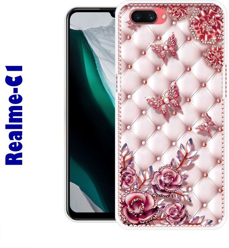 CellWorld Back Cover for Realme C1  (Pink, Silicon)
