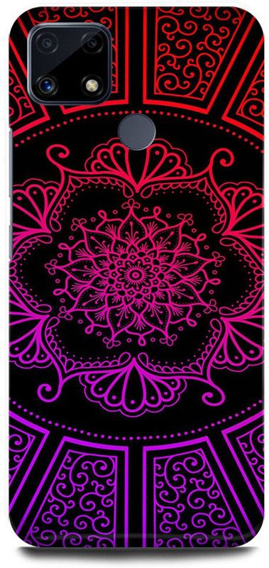 JUGGA Back Cover for realme C15, RMX2180, MANDALA, ART, ABSTRACT, ART, RANGOLI, PATTERN  (Purple, Hard Case, Pack of: 1)