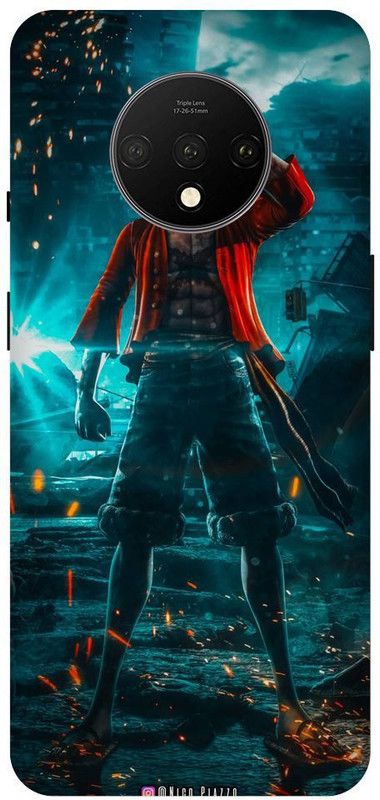 Afterglow Back Cover for One Plus 7T LUFFY, MONKEY D LUFFY, PIRATE, ANIME, YELLOW, FUNNY, CARTOON  (Multicolor, Shock Proof, Pack of: 1)