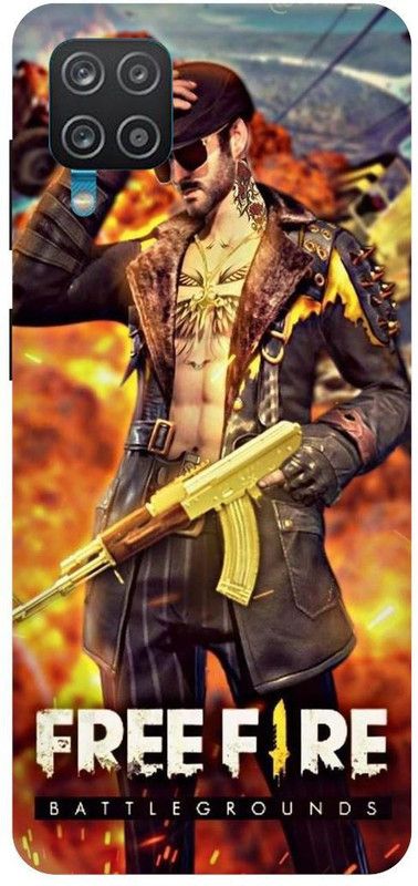 THE NARAYANA COLLECTIONS Back Cover for SAMSUNG GALAXY M12-FREE,FIRE,GAME,PUBG,LOGO  (Multicolor, Hard Case, Pack of: 1)