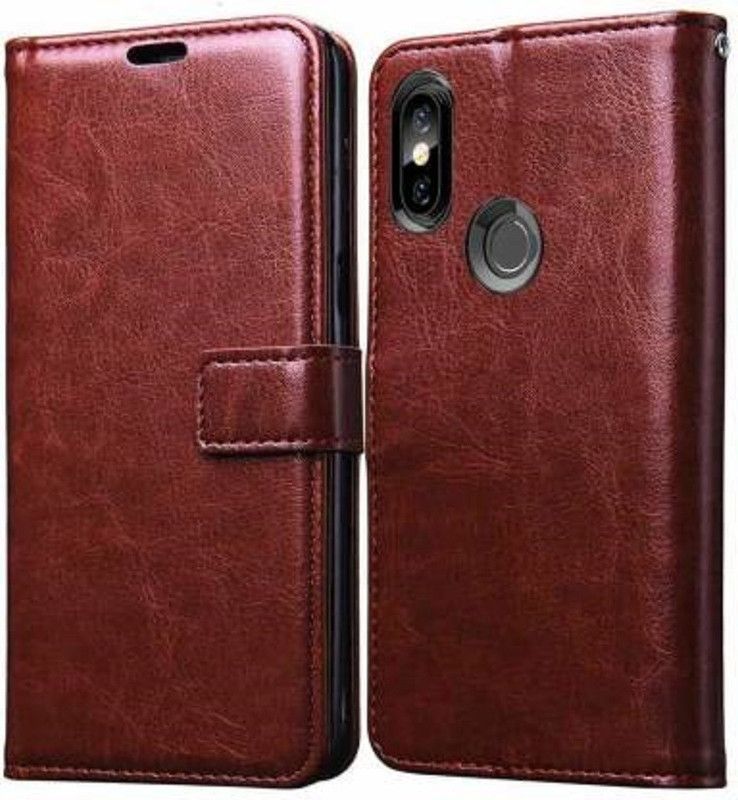 Urban Tech Flip Cover for Xiaomi Redmi 7Flip Case | Magnetic Closure | Shock Proof Wallet Flip Cover  (Brown, Magnetic Case)