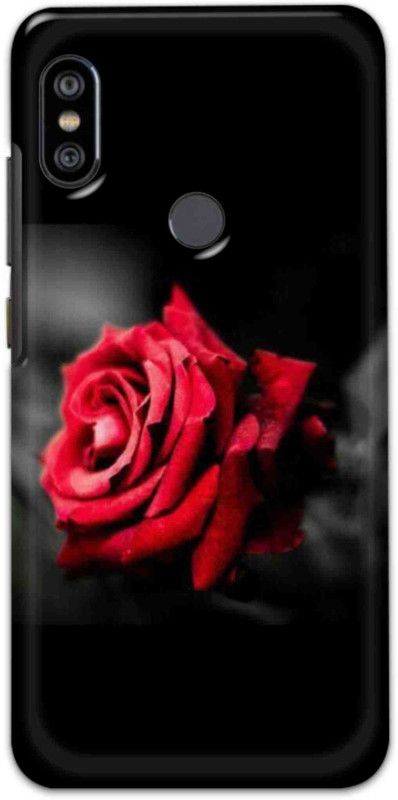 NDCOM Back Cover for Redmi Note 6 Pro Red Rose Printed  (Multicolor, Hard Case, Pack of: 1)