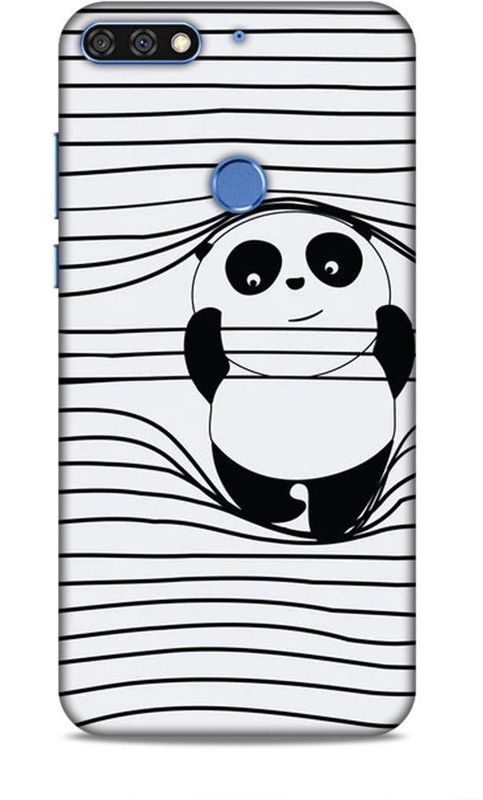 Keviv Back Cover for Honor 7C  (White, Black, Hard Case, Pack of: 1)