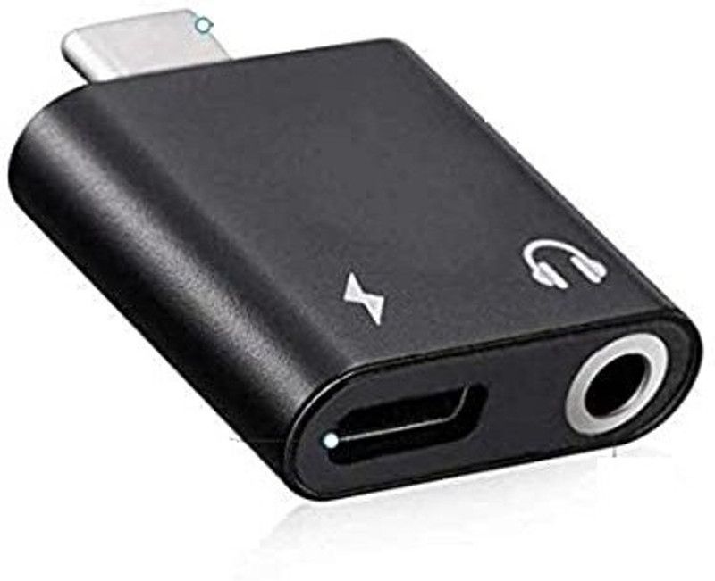 Neutek Black type C Audio Adapter/Connector with Charging support Phone Converter  (iOS)
