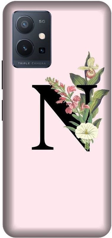 VS PRINT LINK Back Cover for VIVO Y75 (5G) , V2142 ,N letter,N name N word , Printed Back Cover  (Pink, Hard Case, Pack of: 1)