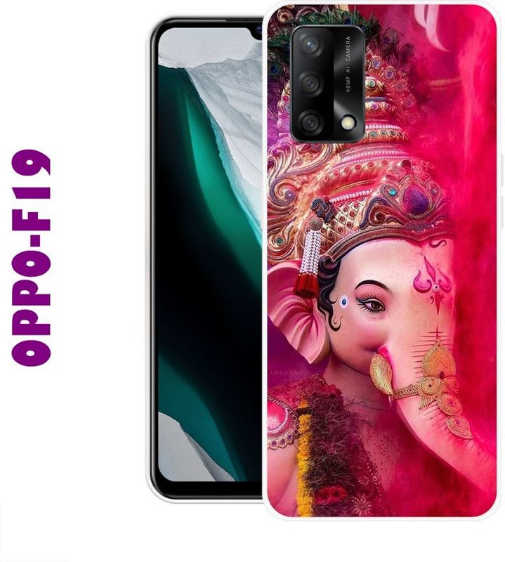 CellWorld Back Cover for Oppo F19  (Pink, Beige, Silicon)