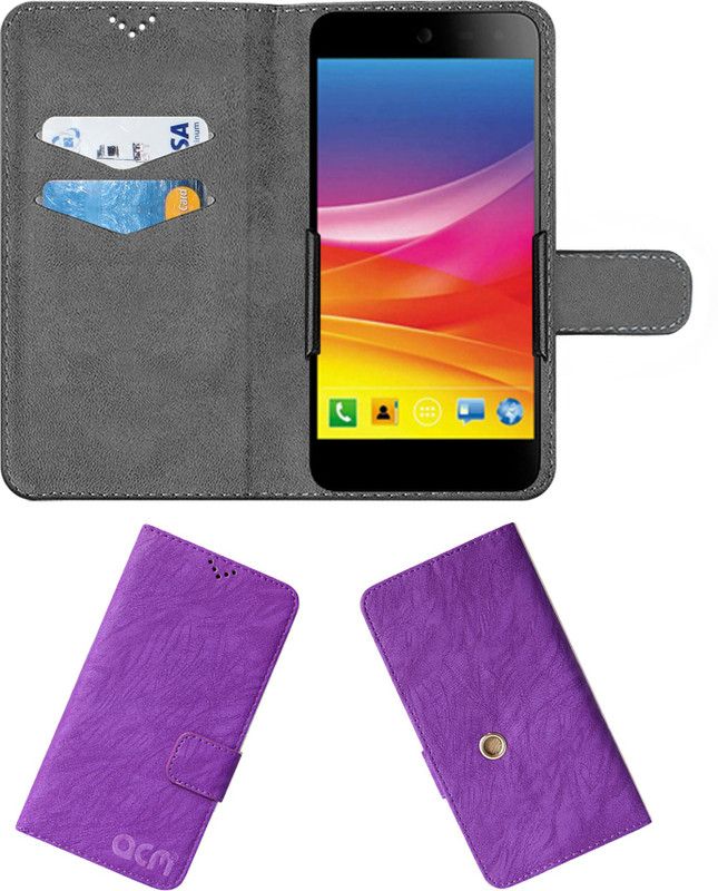 ACM Flip Cover for Micromax Canvas Nitro 4g E455  (Purple, Cases with Holder, Pack of: 1)