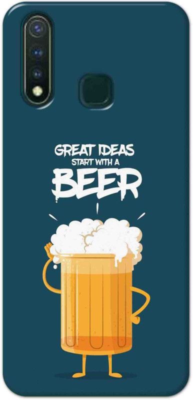 NDCOM Back Cover for Vivo U20 Great Ideas Starts With Beer Printed  (Multicolor, Hard Case, Pack of: 1)